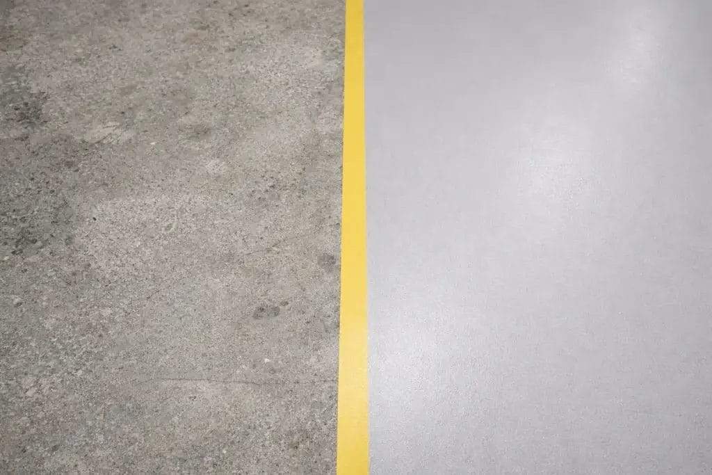 før og efter polyurethangulv og beton